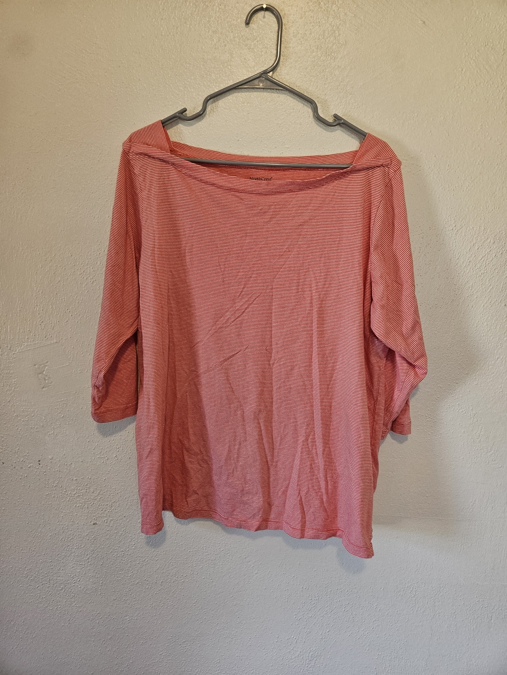 Northcrest Coral Boatneck Long Sleeve Top